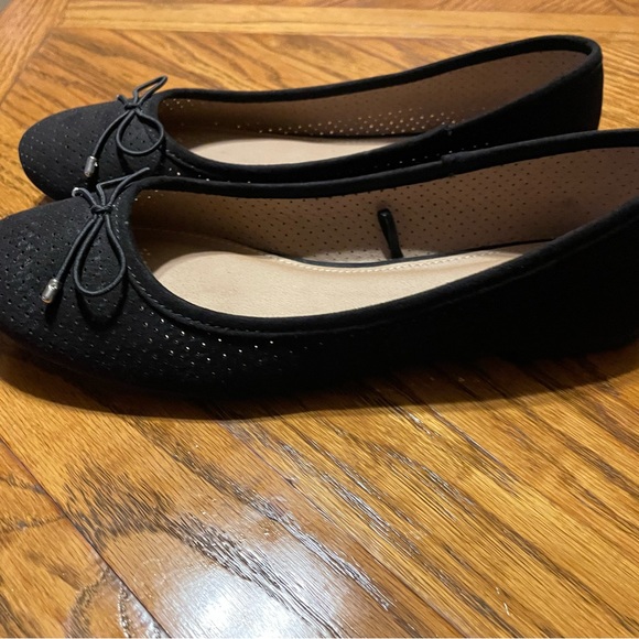 ESPIRIT Womens Shoes Black Flats 7M with Bowtie laces - Picture 6 of 12